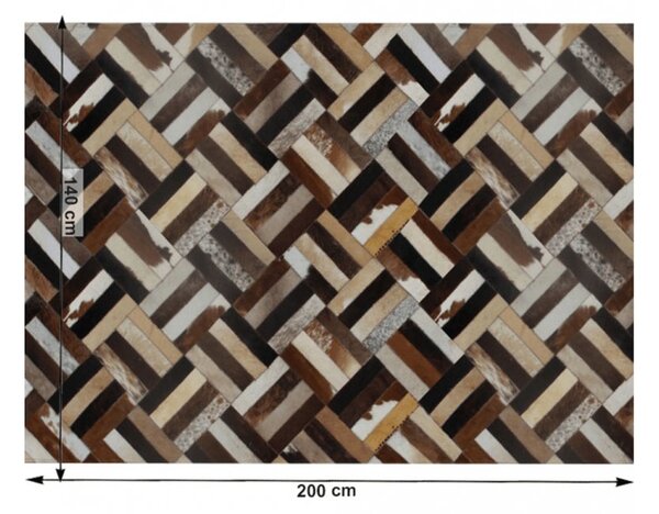 TEMPO Luxusní koberec, pravá kůže, 70x140, KŮŽE TYP 2 Rozměr: 140x200 cm