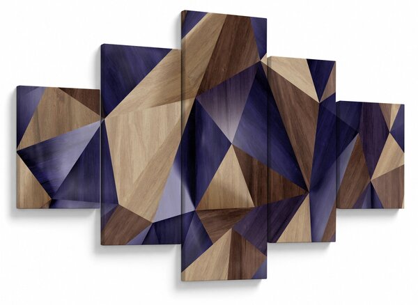 Obraz - 3D dřevěné trojúhelníky (125x70 cm)