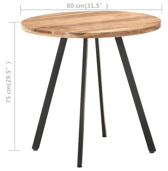 Jídelní stůl 80 cm masivní akáciové dřevo 320485