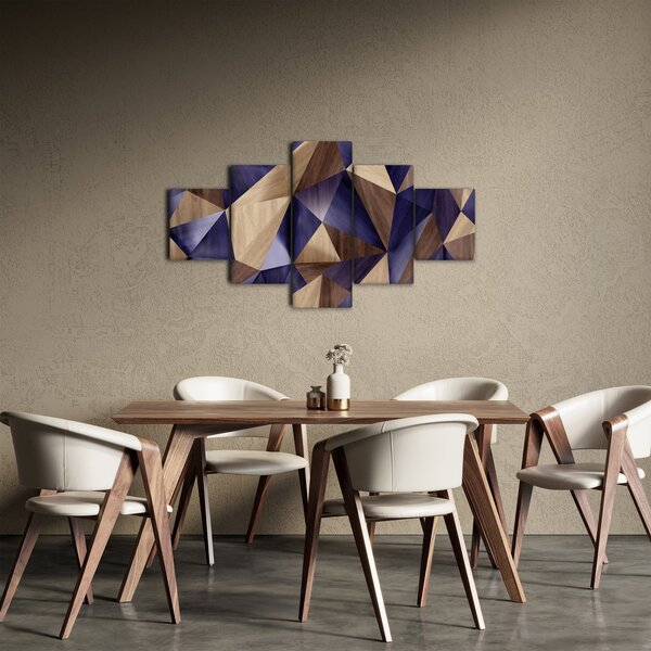 Obraz - 3D dřevěné trojúhelníky (125x70 cm)