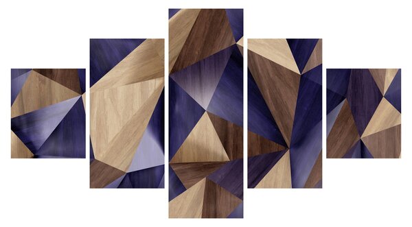Obraz - 3D dřevěné trojúhelníky (125x70 cm)