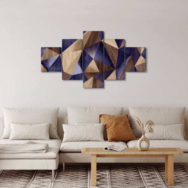 Obraz - 3D dřevěné trojúhelníky (125x70 cm)