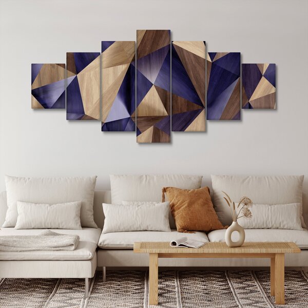 Obraz - 3D dřevěné trojúhelníky (210x100 cm)