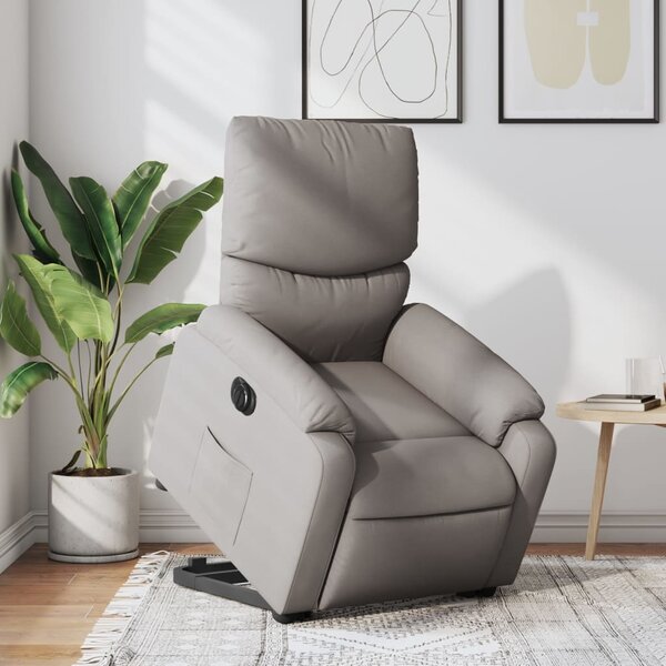 Elektrické zvedací polohovací křeslo taupe textil 3204856