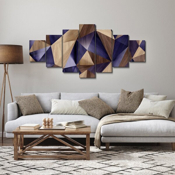 Obraz - 3D dřevěné trojúhelníky (210x100 cm)