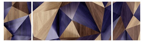 Obraz - 3D dřevěné trojúhelníky (170x50 cm)