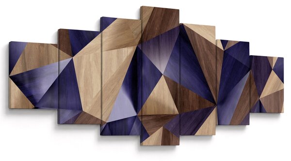 Obraz - 3D dřevěné trojúhelníky (210x100 cm)
