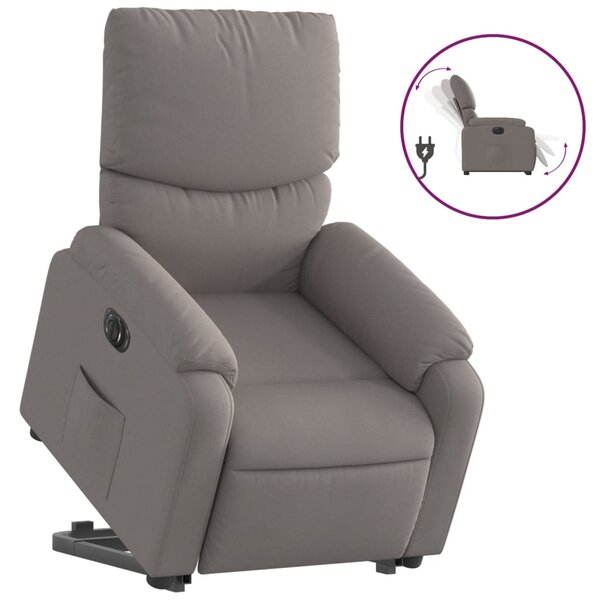 Elektrické zvedací polohovací křeslo taupe textil 3204856