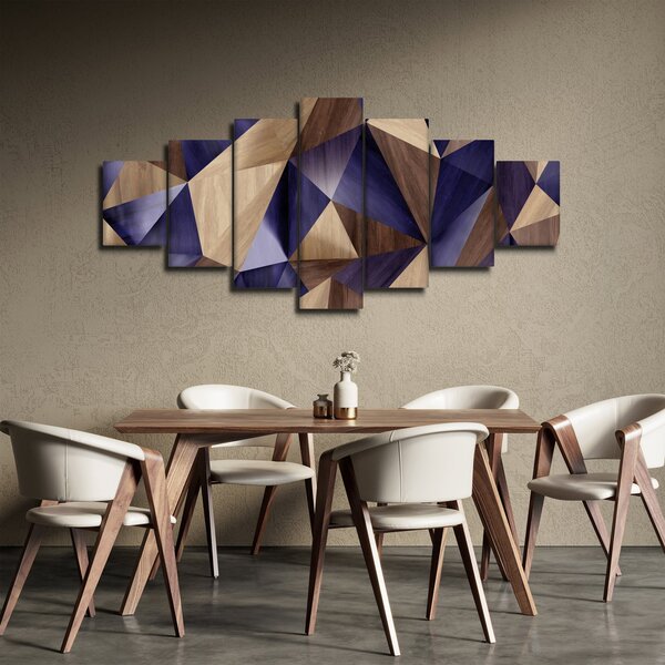 Obraz - 3D dřevěné trojúhelníky (210x100 cm)
