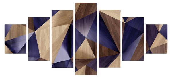 Obraz - 3D dřevěné trojúhelníky (210x100 cm)