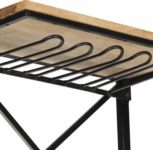 Stojan na víno traktor bílý 49x31x172cm hrubý masivní mangovník 320487