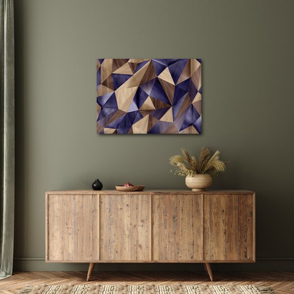 Obraz - 3D dřevěné trojúhelníky (70x50 cm)