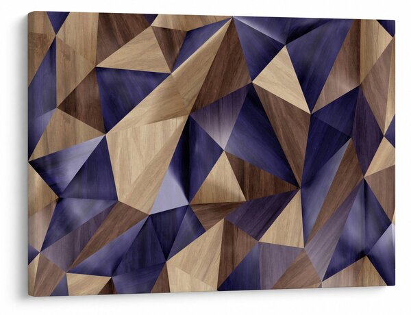 Obraz - 3D dřevěné trojúhelníky (70x50 cm)