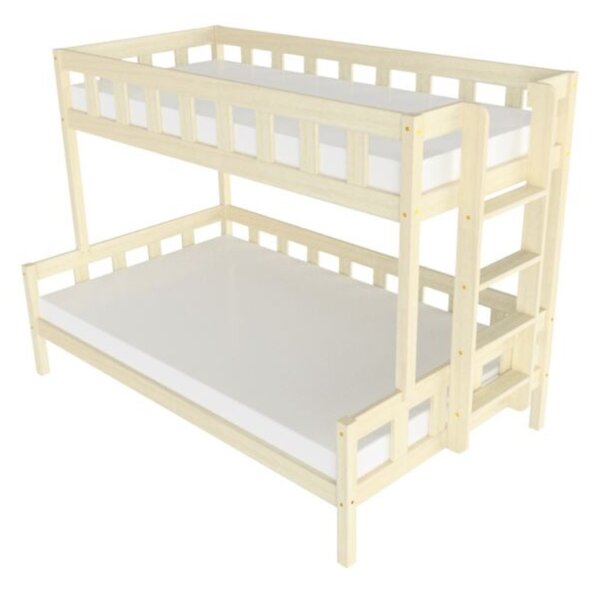 Patrová postel PLOTTY s bočním žebříkem 90x200, 120x200 cm - Bílá, Zvolte šuplík: Bez šuplíku, Zvolte stranu: Vlevo