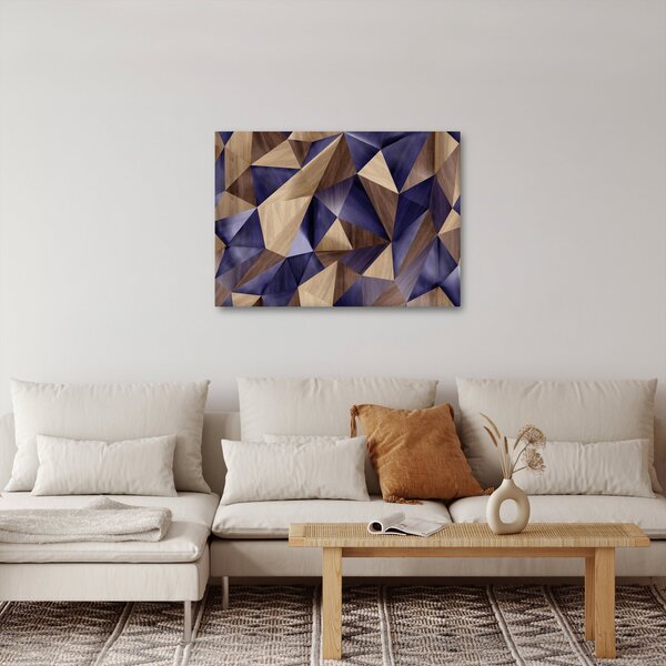 Obraz - 3D dřevěné trojúhelníky (70x50 cm)