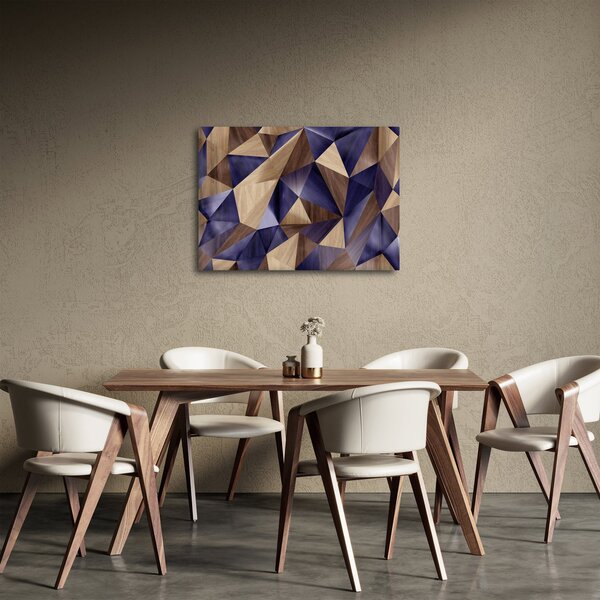 Obraz - 3D dřevěné trojúhelníky (70x50 cm)
