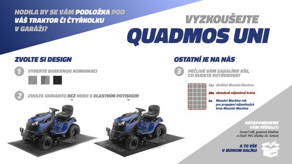 QUADMOS UNI- PVC podlaha pod pracovní čtyřkolku a malotraktor, set 6m² - Barva ČERNÝ RECYKLÁT