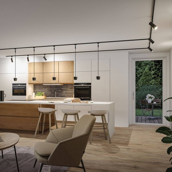 Paulmann Sada Tarie, černá, napájení kabelem, Smart Home, stmívatelný, Černá, Obývací pokoj / jídelna, Plast, Moderní
