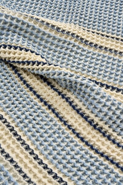 Vaflový ručník Blue/Off White 50 × 80 cm
