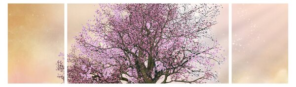 Obraz rozkvetlého stromu na vrcholku kopce (170x50 cm)