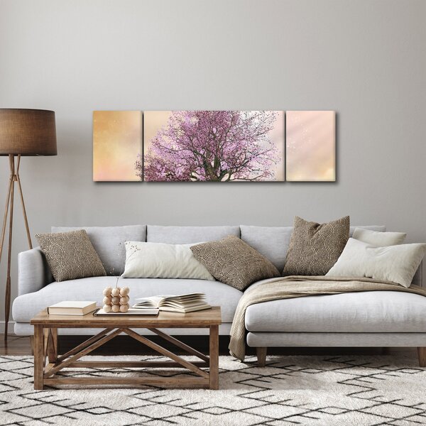 Obraz rozkvetlého stromu na vrcholku kopce (170x50 cm)