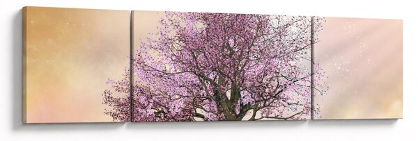 Obraz rozkvetlého stromu na vrcholku kopce (170x50 cm)