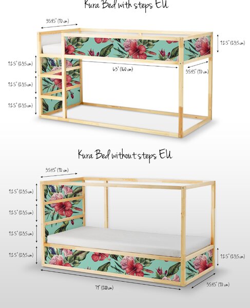 Samolepky Ikea Kura Bed Jarní růže