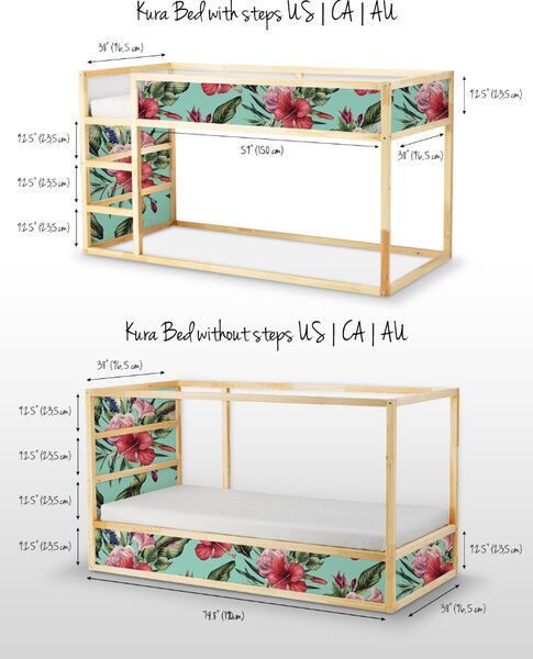 Samolepky Ikea Kura Bed Jarní růže