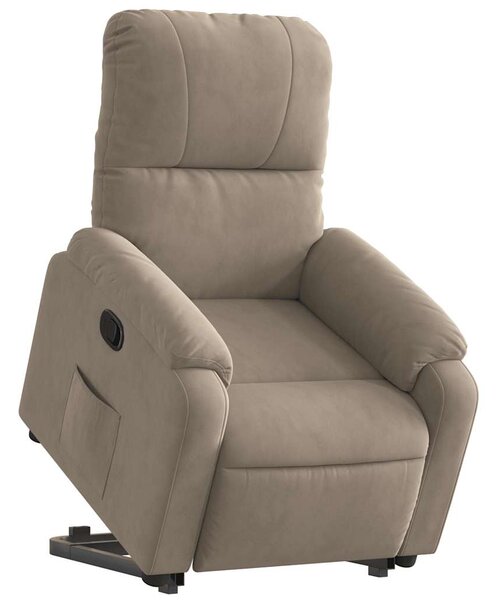 Zvedací polohovací křeslo taupe tkanina z mikrovlákna 3204929