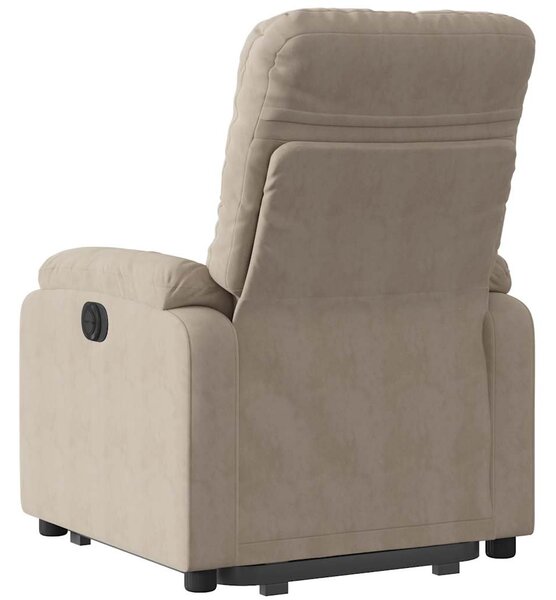 Zvedací polohovací křeslo taupe tkanina z mikrovlákna 3204929