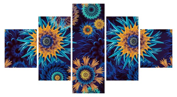 Obraz - 3D květy (125x70 cm)