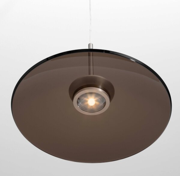 Hnědé skleněné závěsné LED světlo Nova Luce Esti 50 cm