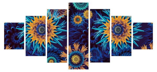 Obraz - 3D květy (210x100 cm)
