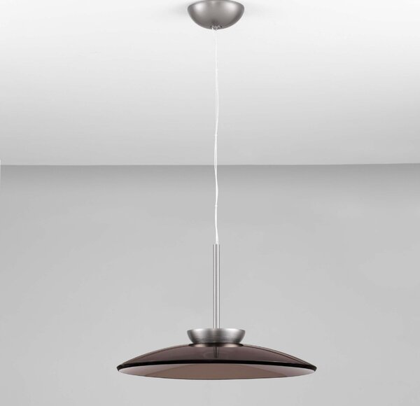 Hnědé skleněné závěsné LED světlo Nova Luce Esti 50 cm
