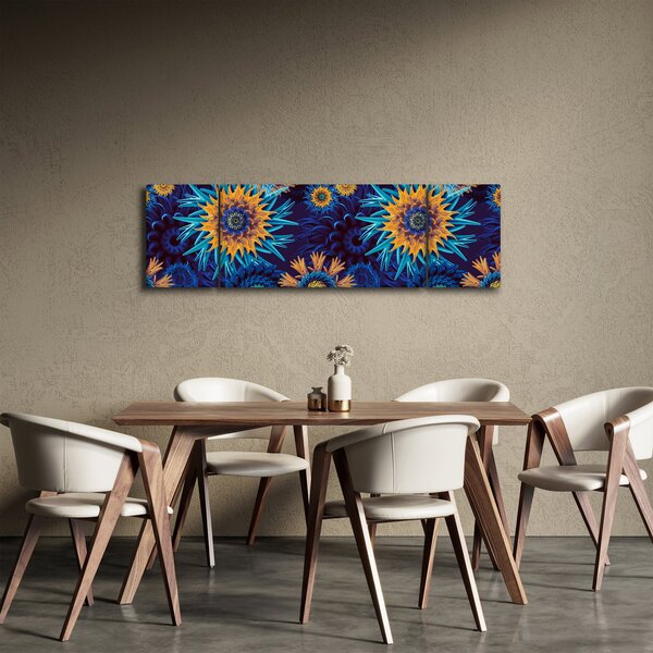 Obraz - 3D květy (170x50 cm)