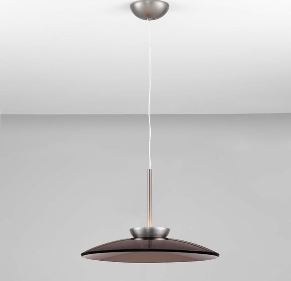 Hnědé skleněné závěsné LED světlo Nova Luce Esti 50 cm