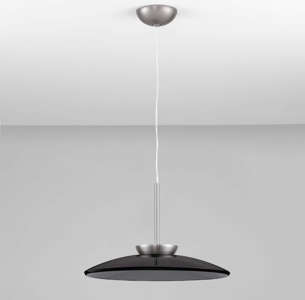 Kouřově šedé skleněné závěsné LED světlo Nova Luce Esti 50 cm