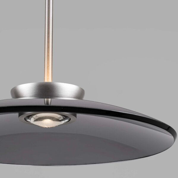 Kouřově šedé skleněné závěsné LED světlo Nova Luce Esti 50 cm