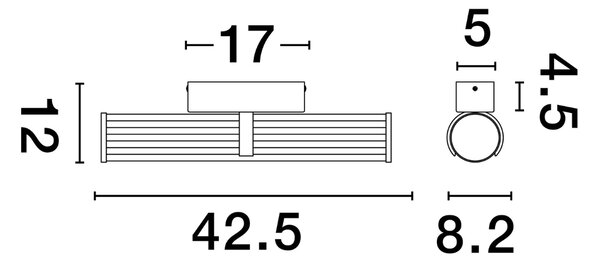 Skleněné nástěnné LED světlo Nova Luce Hedula 42,5 cm