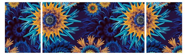 Obraz - 3D květy (170x50 cm)