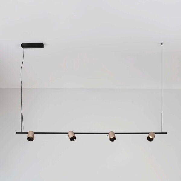 Černo-měděné kovové závěsné LED světlo Nova Luce Sirmos 150 cm