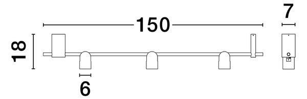Černo-měděné kovové stropní LED světlo Nova Luce Sirmos 150 cm