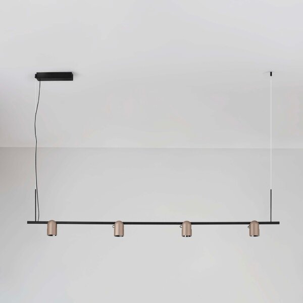 Černo-měděné kovové závěsné LED světlo Nova Luce Sirmos 150 cm