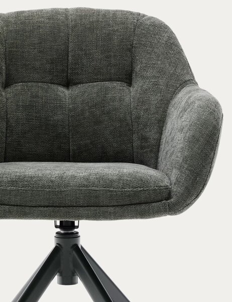 Tmavě zelená otočná židle Kave Home Dorina