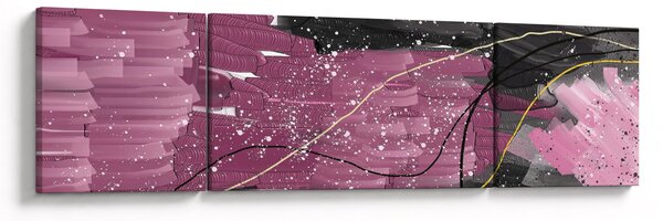 Obraz - Růžovo-černá abstrakce (170x50 cm)