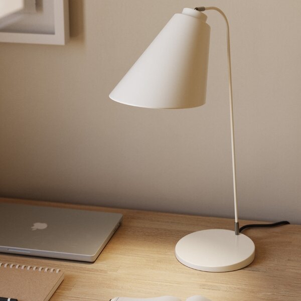 Bílá kovová stolní lampa Kave Home Tipir