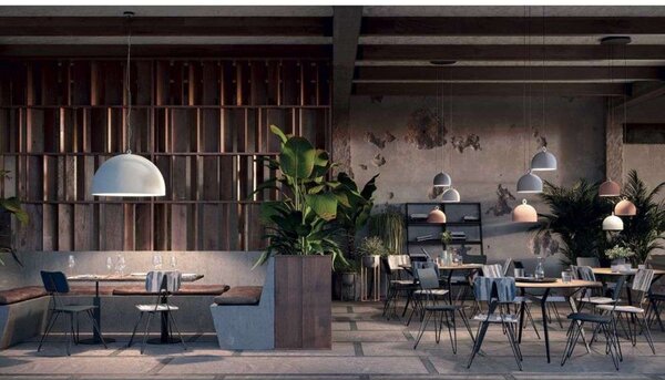 Závěsná svítidlo Diesel Living with Lodes, stmívatelné, Pudrová, Jídelna, Beton