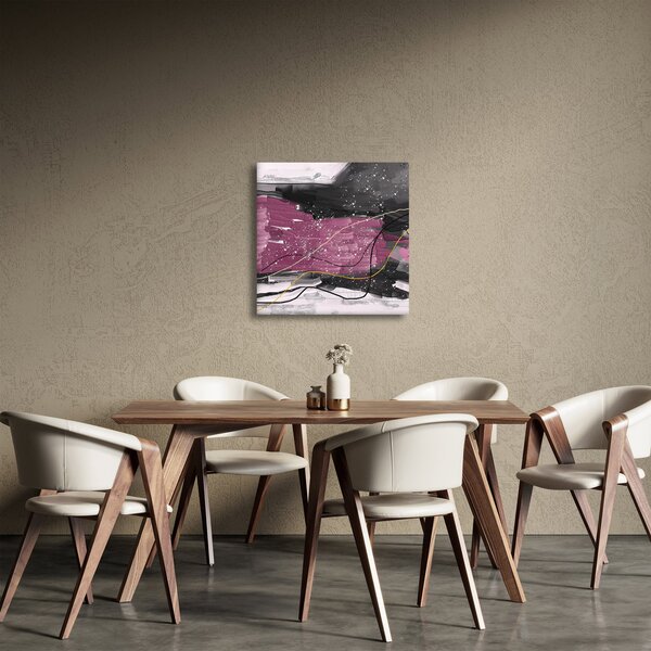Obraz - Růžovo-černá abstrakce (30x30 cm)