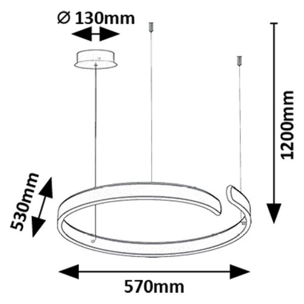 72114 Lustr na lanku SILNORA LED 35W 230V 3000+4000+6500K IP20