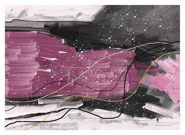 Obraz - Růžovo-černá abstrakce (70x50 cm)